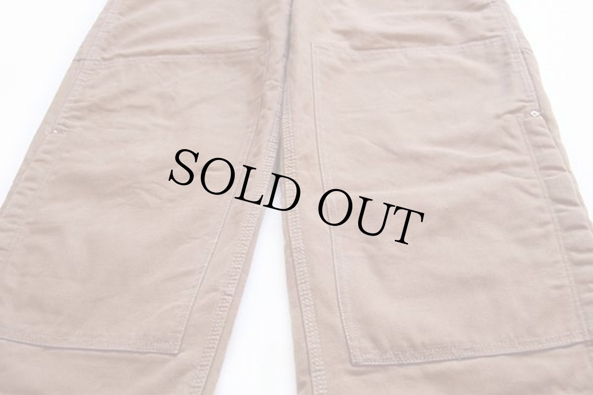 画像7: 70s USA製 carharttカーハート 山ポケ キルティングライナー ダック地 ダブルニー オーバーオール 茶 w34 L34 (7)