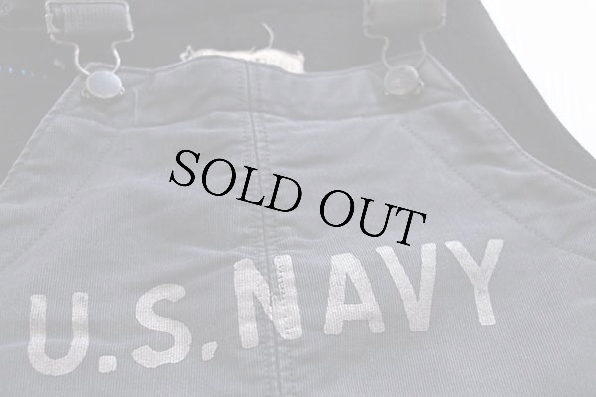 画像3: 40s 米軍 U.S.NAVY N-1 デッキパンツ フックタイプ 紺 S★オーバーオール (3)