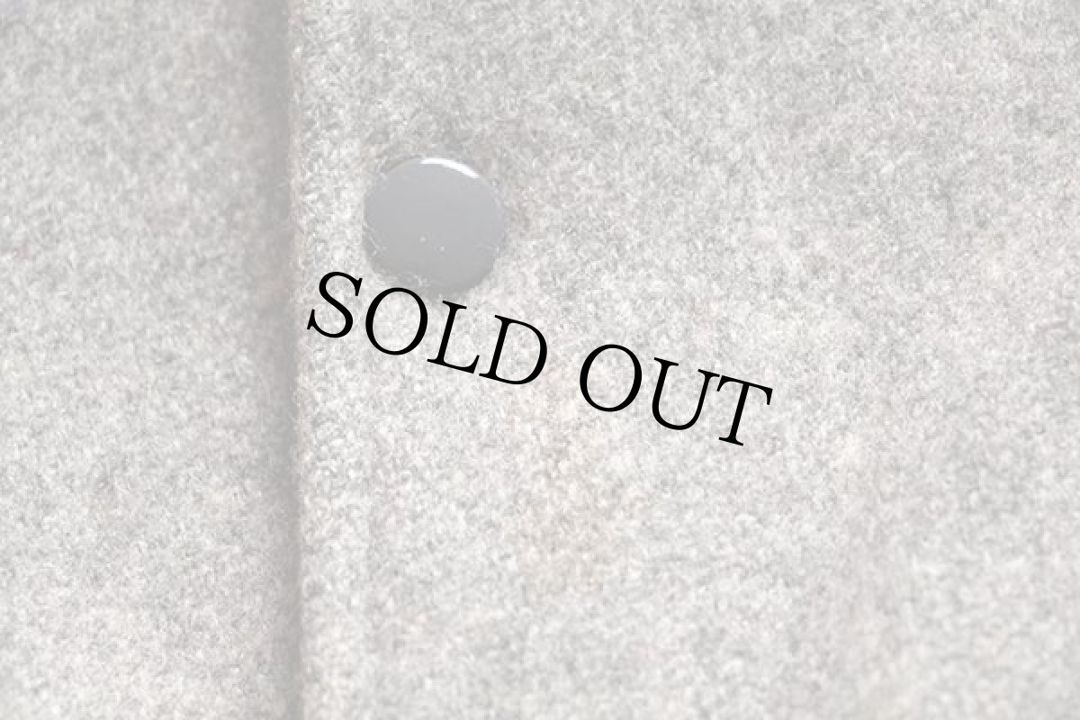 画像7: 90s USA製 TM ATHLETICS メルトン ウール 袖革スタジャン グレー×黒 M (7)