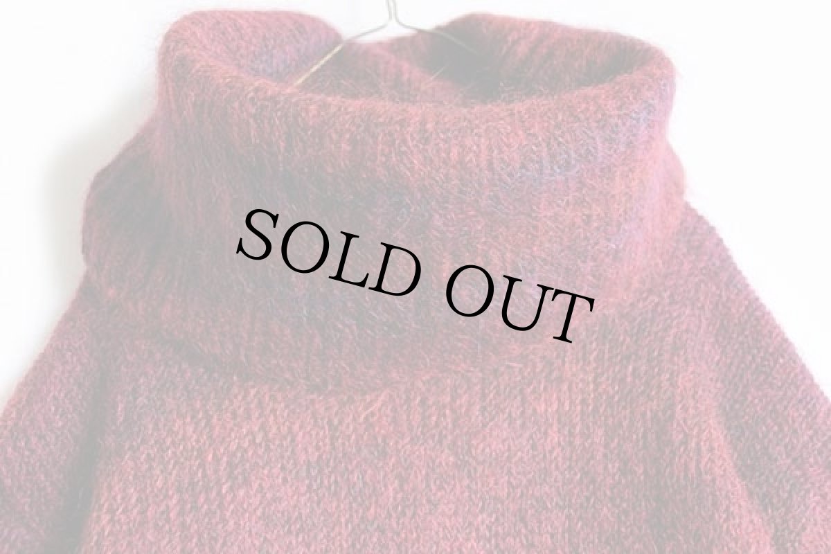 画像3: 80s JEANNE PIERRE オフタートルネック グラデーション ボーダー モヘヤ ニット セーター S (3)