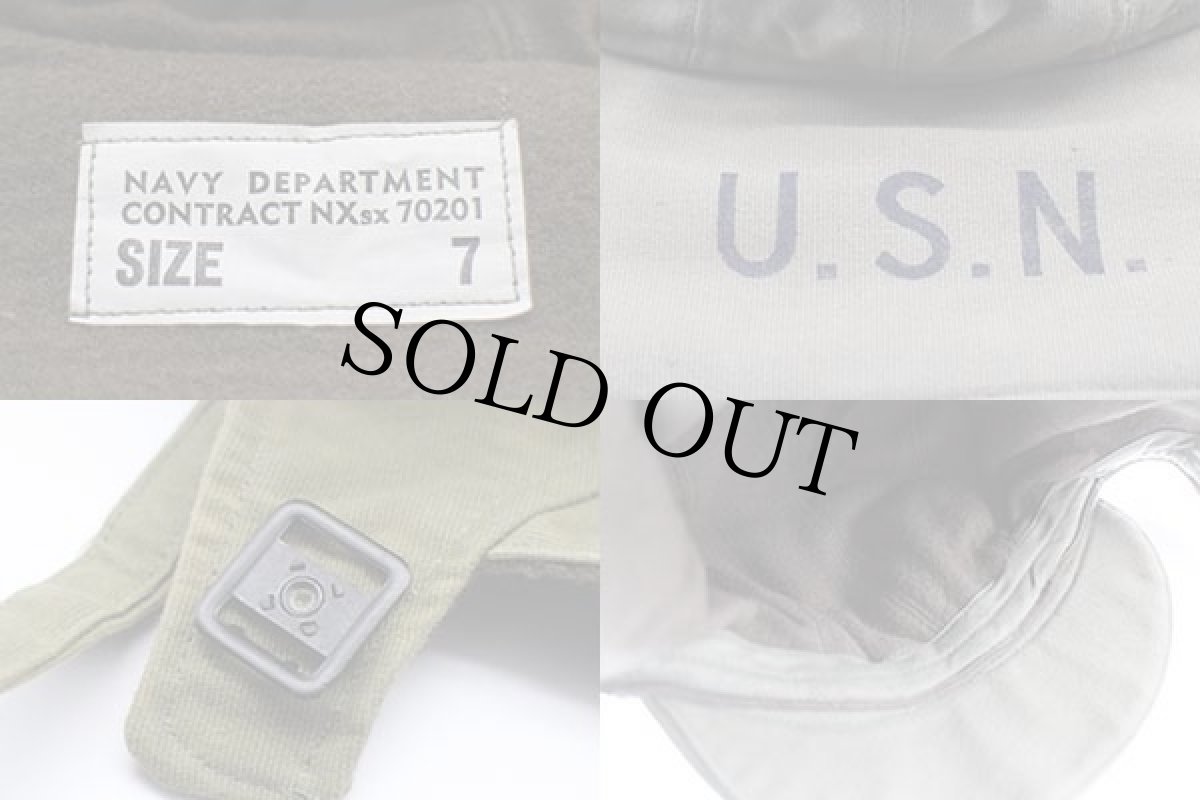 画像4: 40s 米軍 U.S.NAVY N-1 デッキキャップ オリーブドラブ 7 (4)