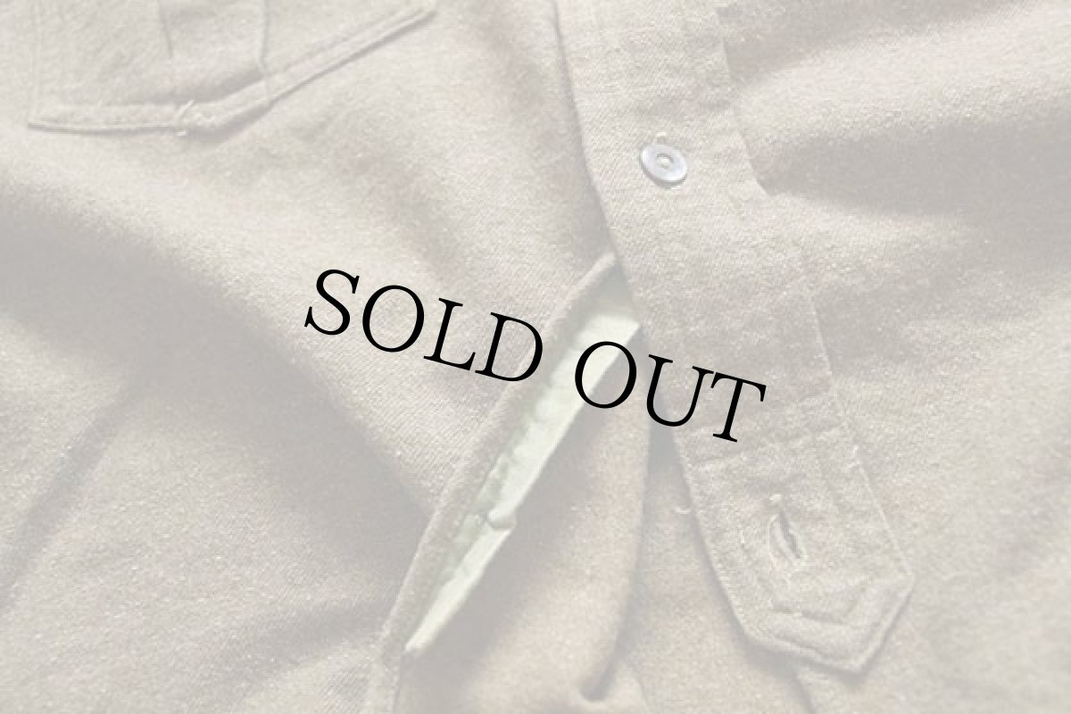 画像6: 30s EVER WARM RICE-FRIEDMAN チンスト マチ付き ウールシャツ オリーブ (6)