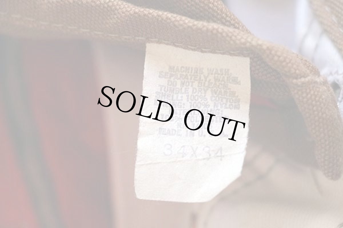 画像5: 70s USA製 carharttカーハート 山ポケ キルティングライナー ダック地 ダブルニー オーバーオール 茶 w34 L34 (5)