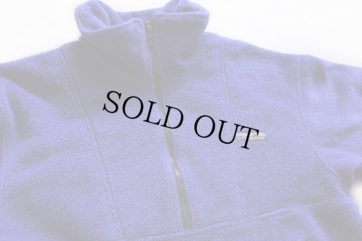 画像3: 80s patagoniaパタゴニア ハーフジップ プルオーバー フリースジャケット 青紫 S (3)