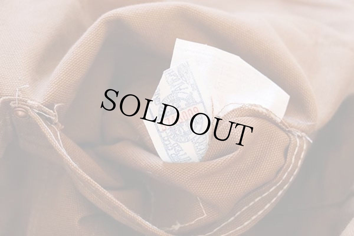 画像6: 70s USA製 carharttカーハート 山ポケ キルティングライナー ダック地 ダブルニー オーバーオール 茶 w34 L34 (6)