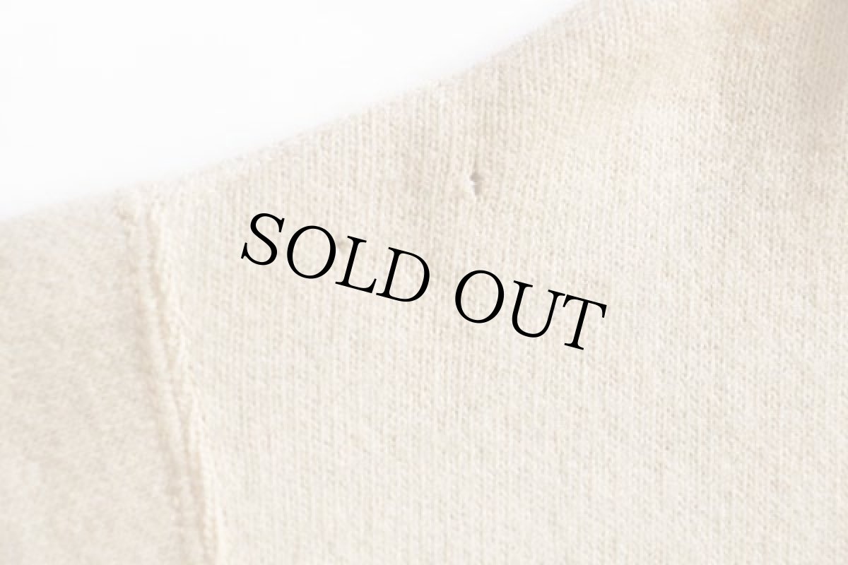 画像10: 40s Mitchell&Ness FAIFOパッチ付き ウールニット ボタンスタジャン アイボリー×黒 42★ボタスタ (10)