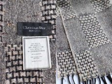 画像3: イタリア製 Christian Dior 編み柄 切り替え ネップ入り ウールニット マフラー★ユニセックス (3)