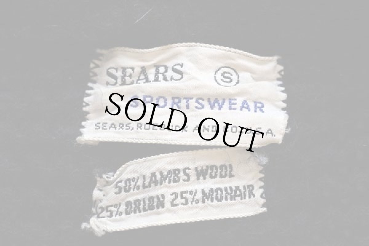 画像4: 60s SEARS ラムウール×アクリル×モヘヤ ニット フルジップ セーター 黒 S (4)