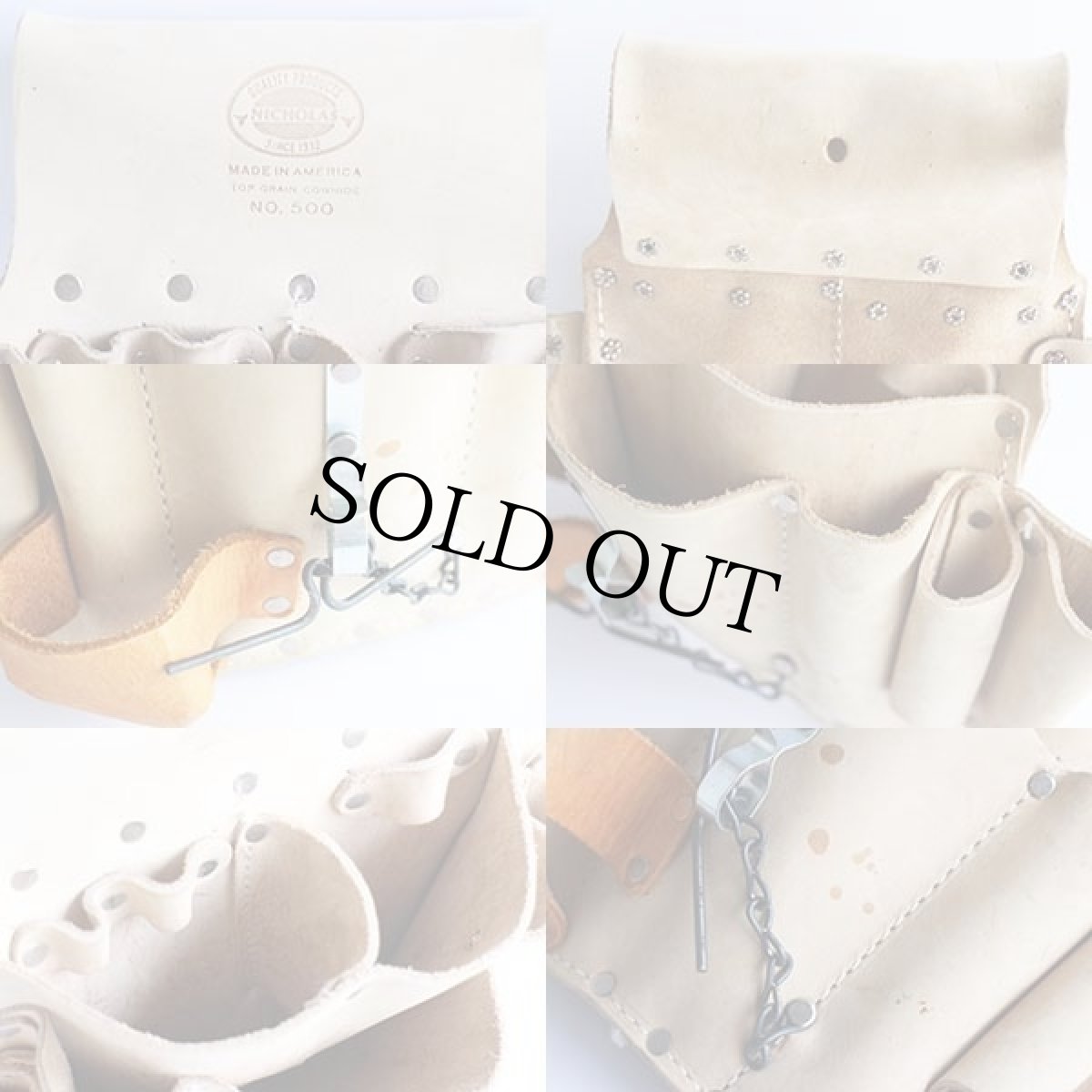 画像3: USA製 NICHOLAS NO.500 カウハイド レザー ツールポーチ (3)