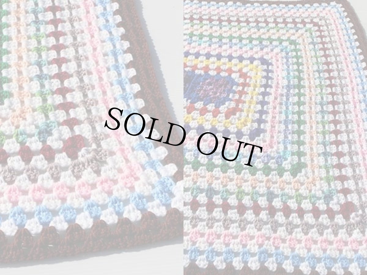 画像3: スクエア ニット グラニー ブランケット★カギ編み (3)