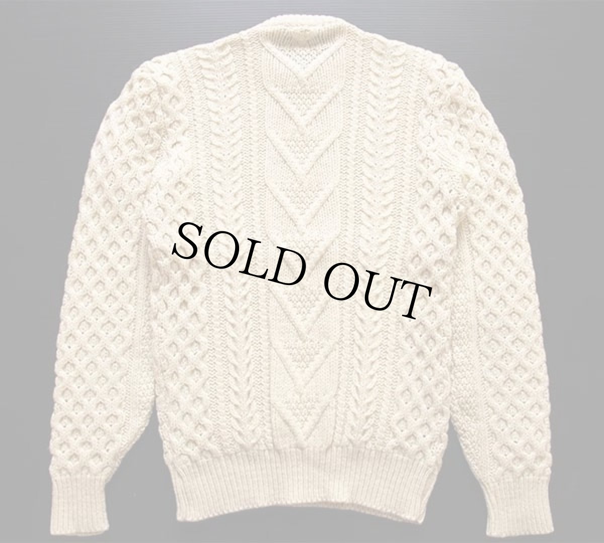 画像2: 70s USA製 PENDLETONペンドルトン ケーブル編み ウールニット セーター ナチュラル M (2)