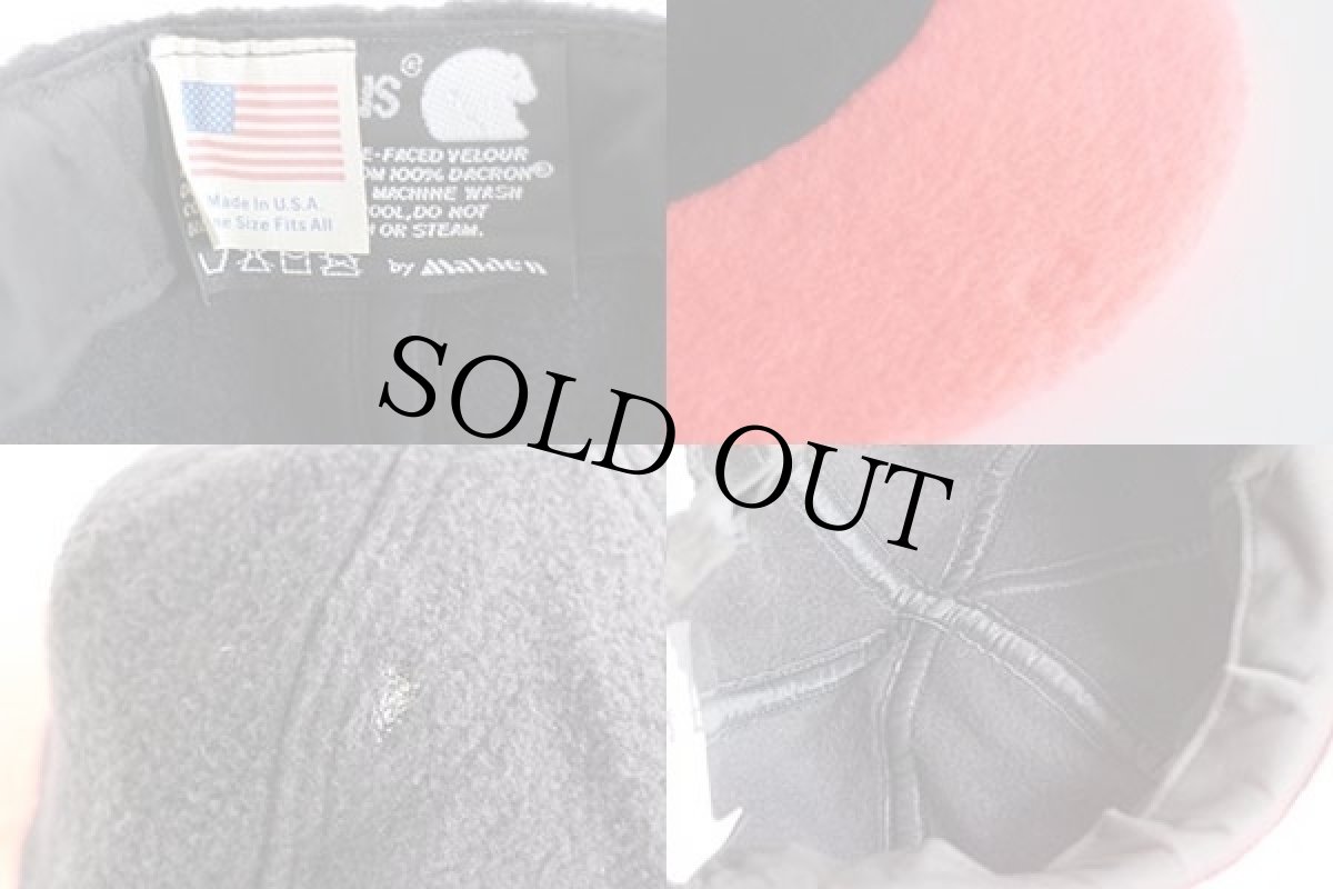 画像3: 80s USA製 Malden polarplus ツートン フリースキャップ 黒×蛍光ピンク (3)