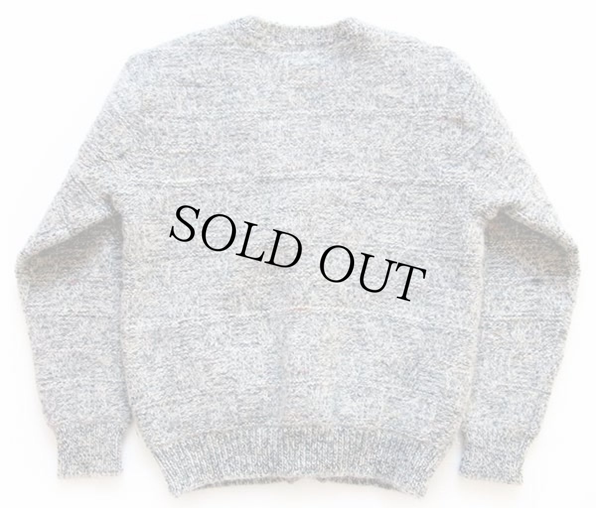 画像2: 70s USA製 PENDLETONペンドルトン 編み柄 ネップ入り ウールニット カーディガン グレー (2)