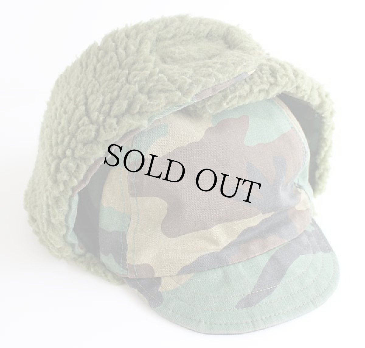 画像3: 90s USA製 Columbiaコロンビア ウッドランドカモ GORE-TEXゴアテックス パイル フリースライナー 耳当て付き キャップ S/M★迷彩 (3)