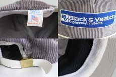 画像3: デッドストック★80s USA製 Black & Veatch 刺繍 太畝 コーデュロイキャップ グレー (3)