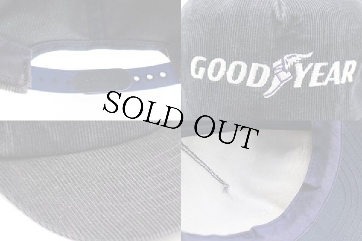 画像3: 80s USA製 Swingster GOODYEAR ロゴ刺繍 コーデュロイキャップ 紺 (3)