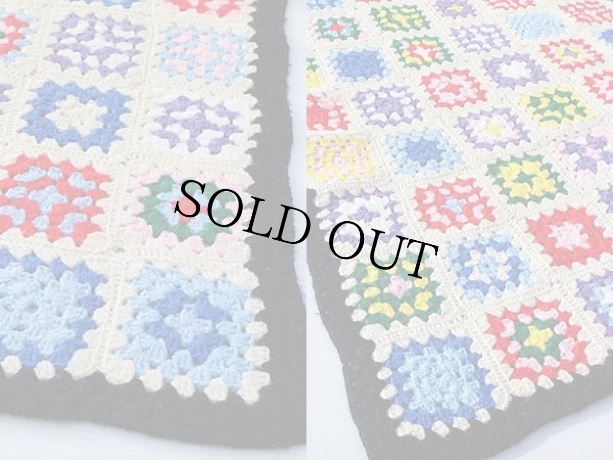 画像3: スクエア モチーフ ニット グラニー ブランケット★カギ編み (3)