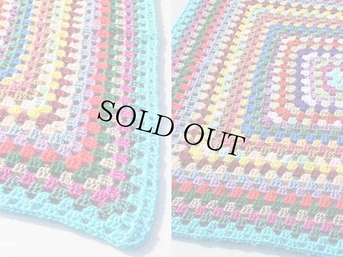 画像3: スクエア ニット グラニー ブランケット★カギ編み (3)