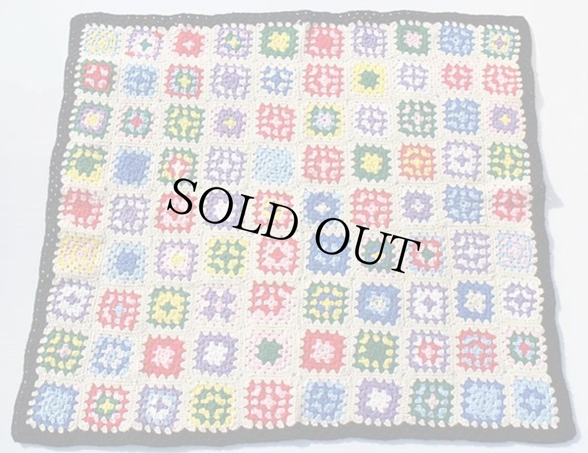 画像2: スクエア モチーフ ニット グラニー ブランケット★カギ編み (2)