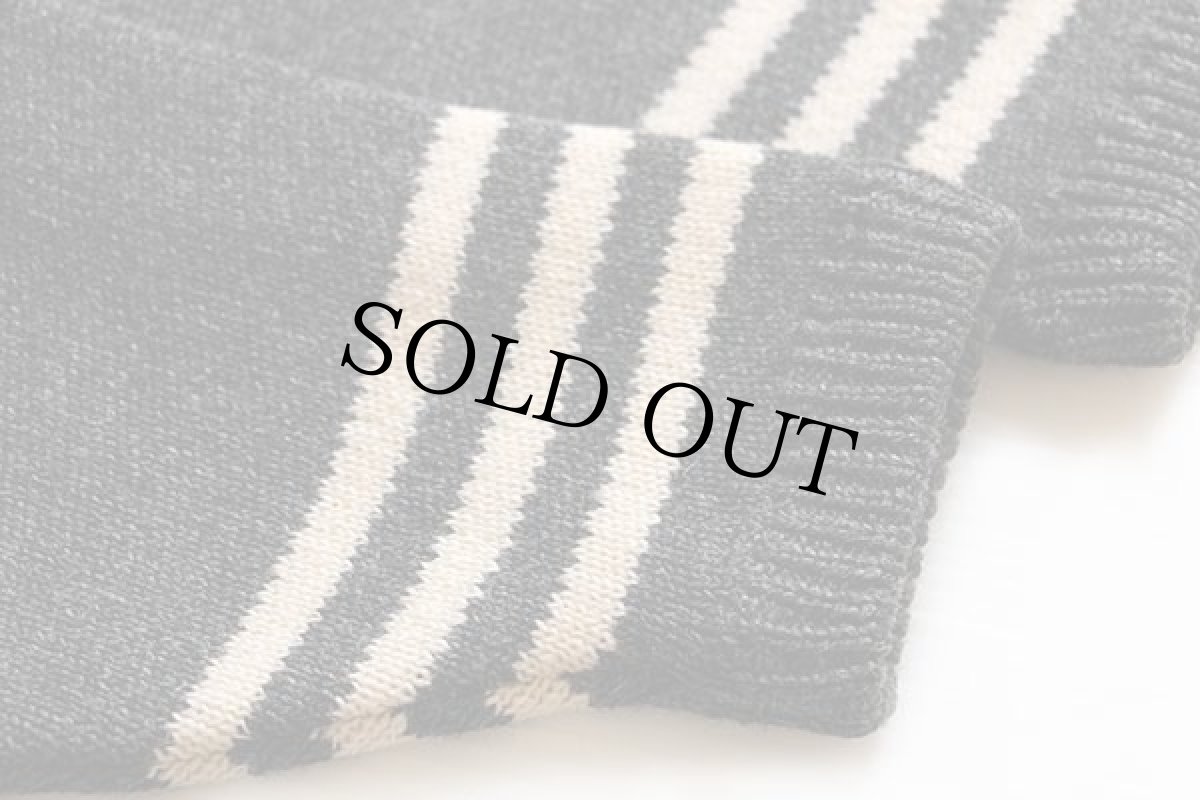 画像7: 60s PURITAN ライン入り ウールニット カーディガン グレー 46 (7)