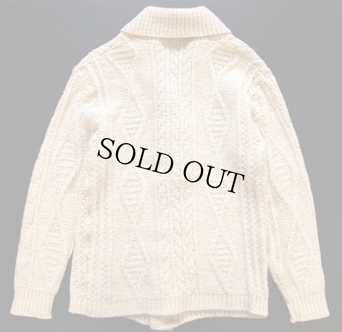 画像2: 70s USA製 PENDLETONペンドルトン ショールカラー ケーブル編み ウールニット カーディガン ナチュラル L (2)