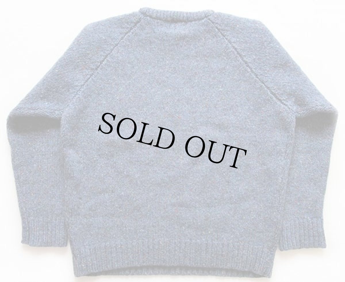 画像2: 英国製 Allen Solly ネップ入り ウールニット セーター ブルーグレー XL (2)