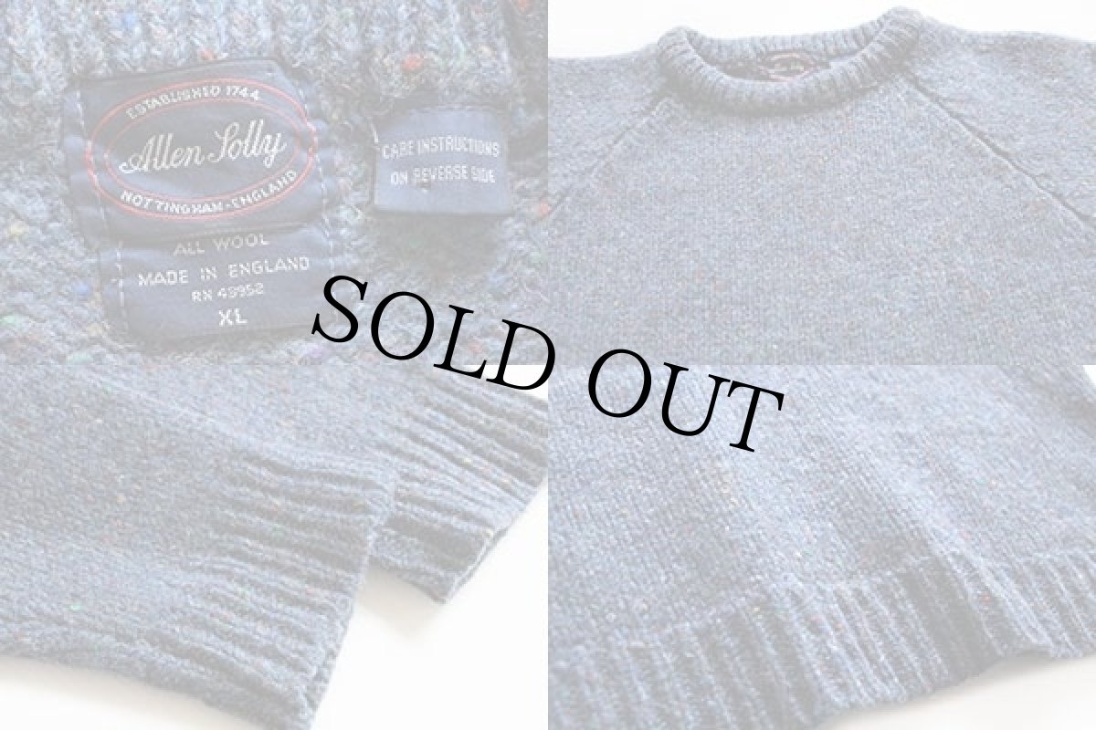 画像3: 英国製 Allen Solly ネップ入り ウールニット セーター ブルーグレー XL (3)
