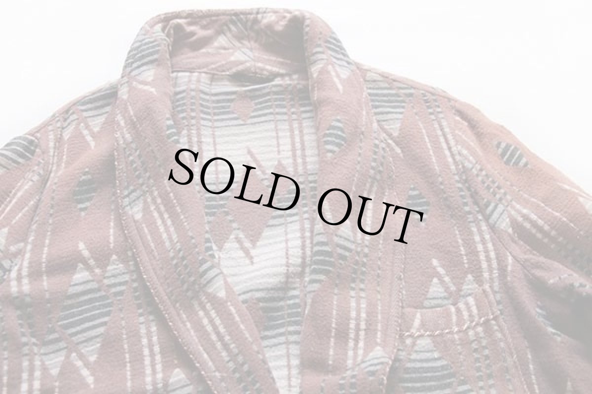 画像3: 40s Beaconビーコン 総柄 ショールカラー ブランケット ガウン (3)