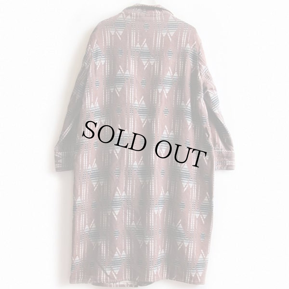 画像2: 40s Beaconビーコン 総柄 ショールカラー ブランケット ガウン (2)