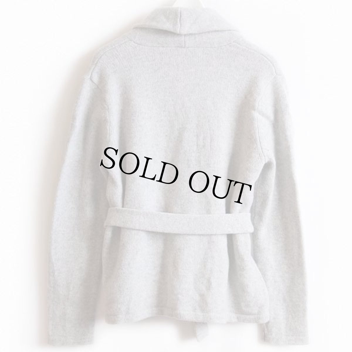 画像2: LAUREN ラルフローレン ショールカラー ラムウールニット ガウン 杢グレー XL★カーディガン (2)