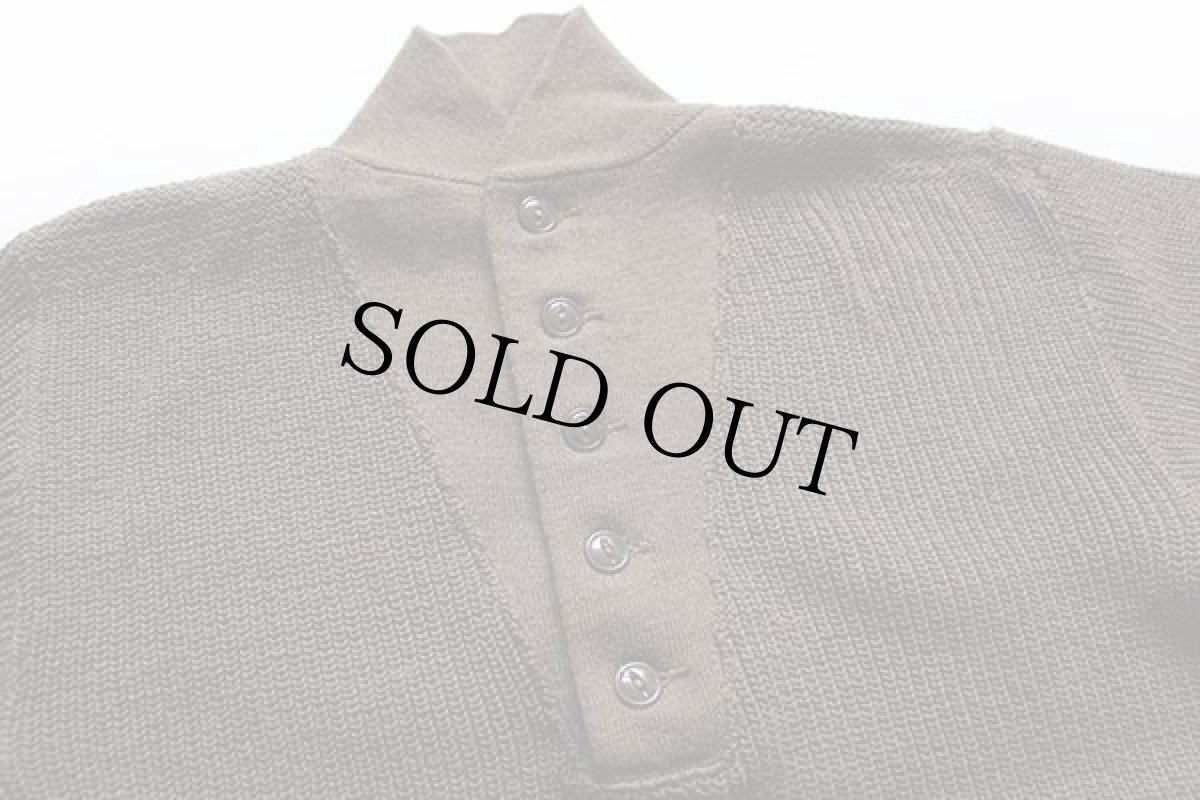 画像3: デッドストック★40s 米軍 U.S.ARMY 5ボタン ハイネック ウールニット セーター オリーブドラブ S (3)