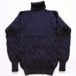 90s ポロ ラルフローレン タートルネック ケーブル編み ウール