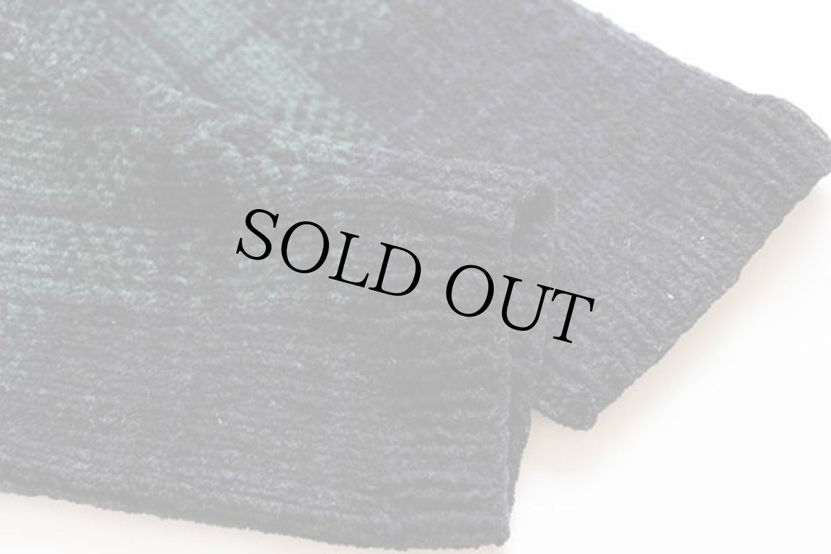 画像6: 00s LAUREN ラルフローレン タータンチェック ハイネック コットン ハンドニット フルジップ セーター S (6)