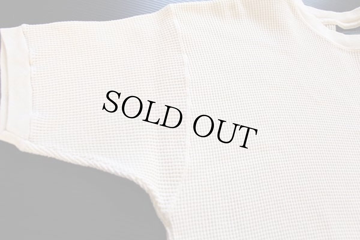 画像4: 90s USA製 WEEKENDS コットン 半袖サーマルシャツ ナチュラル L (4)