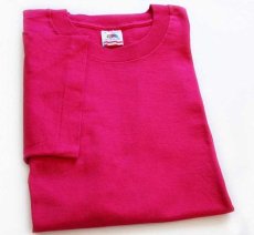 画像1: 90s USA製 FRUIT OF THE LOOM 無地 コットンTシャツ ピンク M (1)