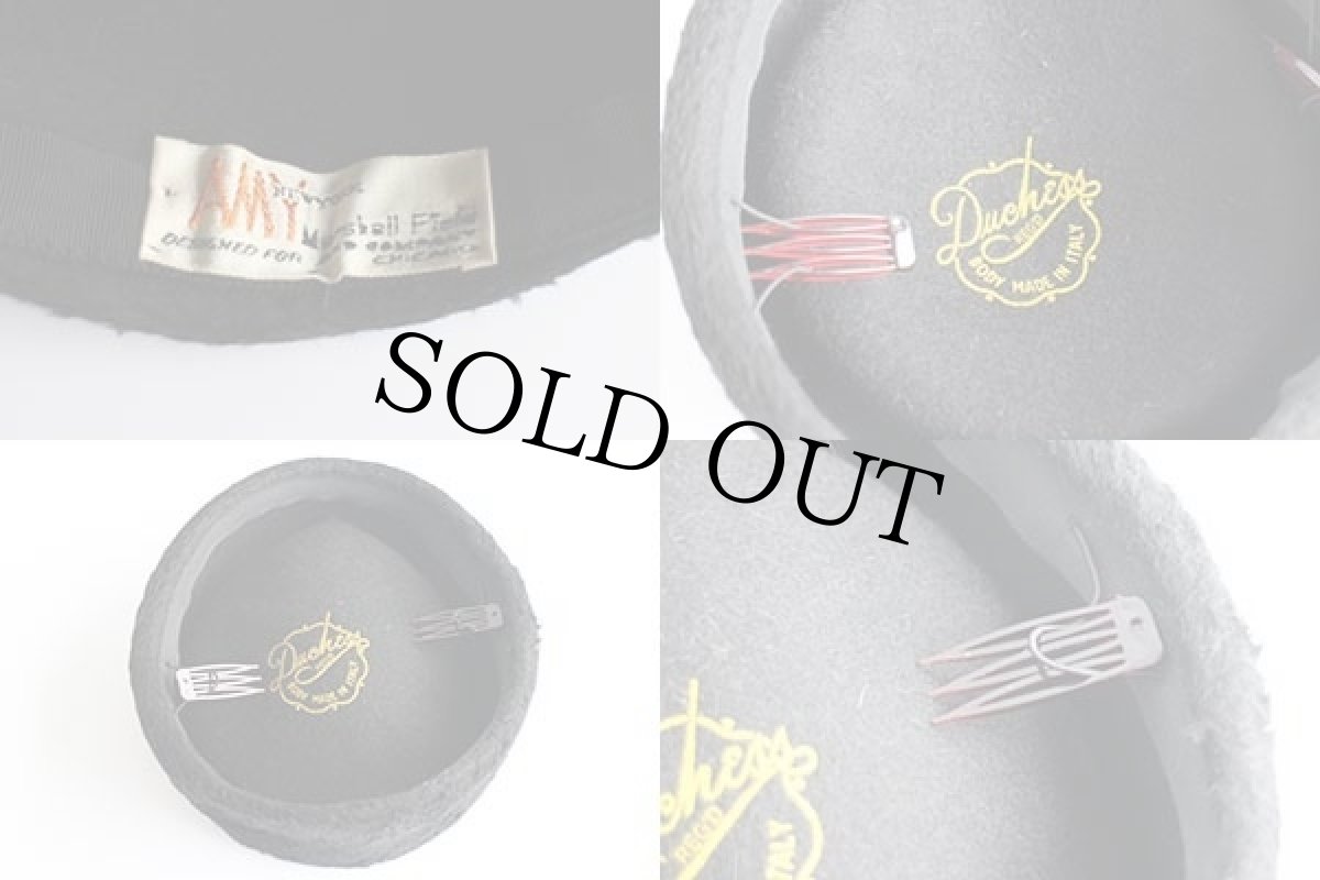 画像3: 50s イタリア製 Duchess AMY NEW YORK ファー ピルボックスハット 黒 (3)