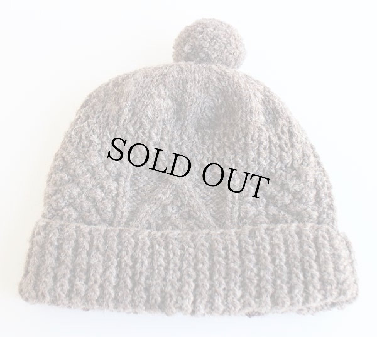 画像2: 90s アイルランド製 MAGEE ケーブル編み ウール ニットキャップ ブラウン★フィッシャーマン (2)