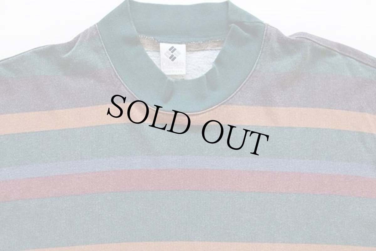 画像4: 90s USA製 Columbiaコロンビア ランダムボーダー コットン 長袖Tシャツ (4)