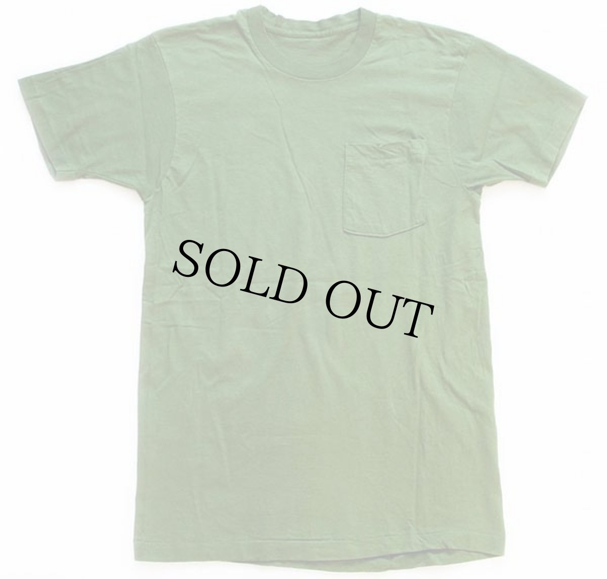 画像2: 70s UNKNOWN 無地 コットン ポケットTシャツ 緑 (2)