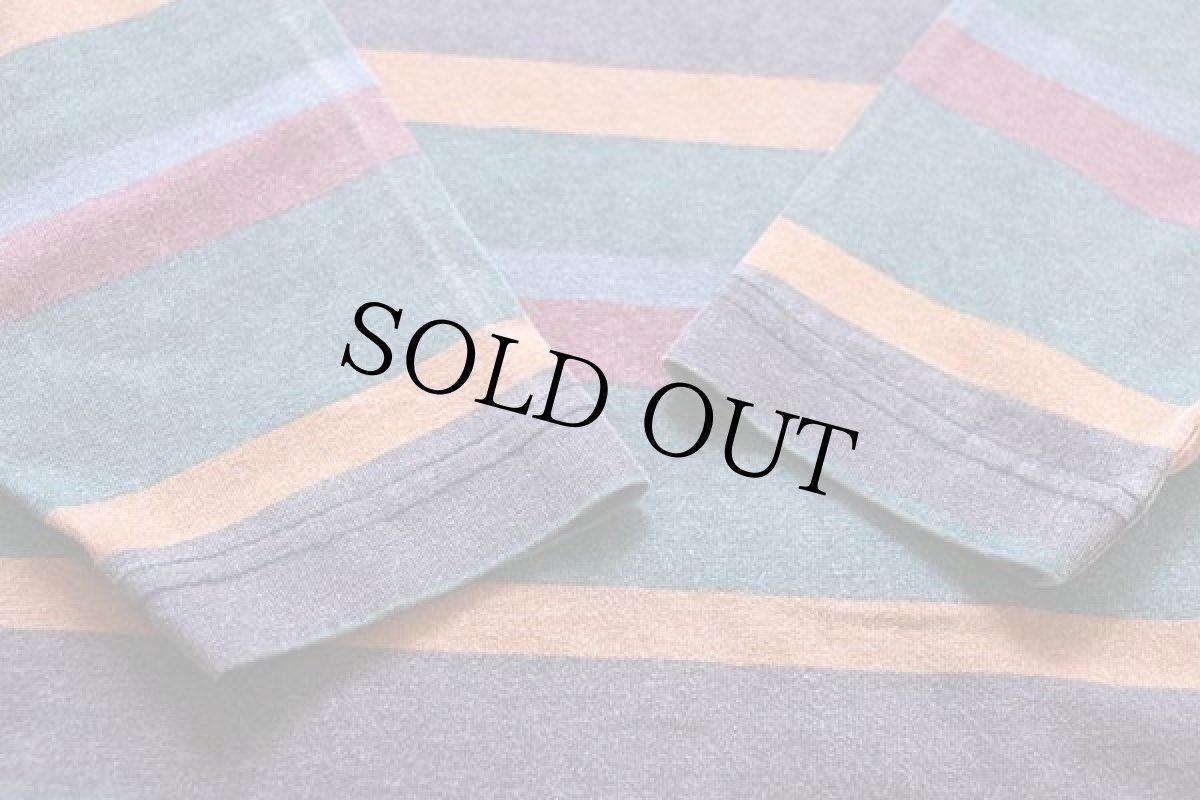 画像6: 90s USA製 Columbiaコロンビア ランダムボーダー コットン 長袖Tシャツ (6)