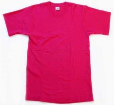 画像2: 90s USA製 FRUIT OF THE LOOM 無地 コットンTシャツ ピンク M (2)