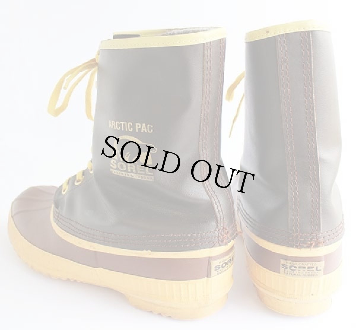 画像2: カナダ製 SORELソレル ARCTIC PAC ハンドクラフト レザー スノーブーツ 茶 10 (2)