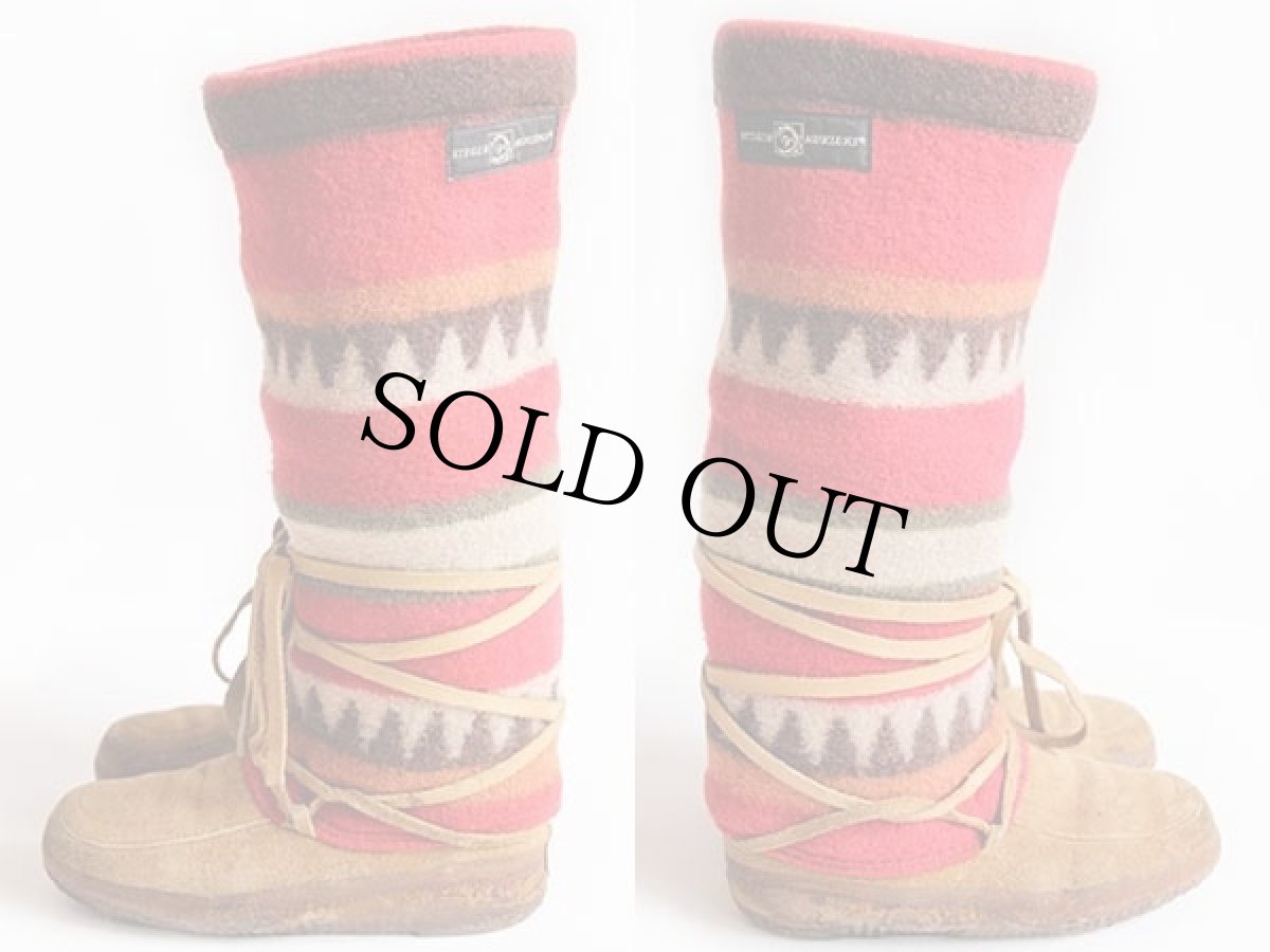 画像3: USA製 STEGER MUKLUKS Terra ネイティブ柄 ブランケット スエードレザー スノーブーツ (3)