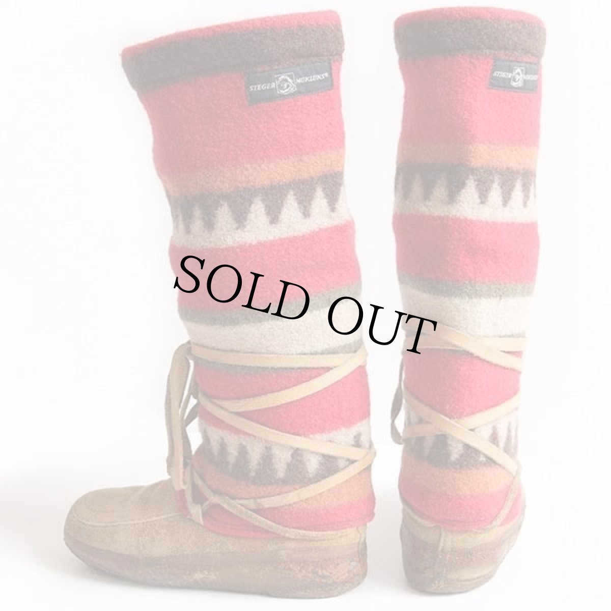 画像2: USA製 STEGER MUKLUKS Terra ネイティブ柄 ブランケット スエードレザー スノーブーツ (2)