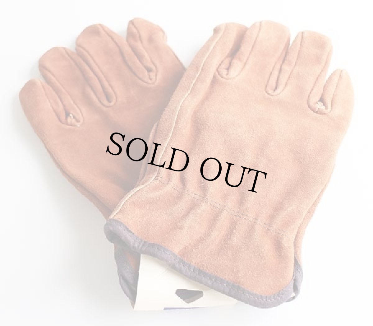 画像2: デッドストック★70s UNKNOWN サーマルライナー スエード レザーグローブ 赤茶 L★手袋 (2)