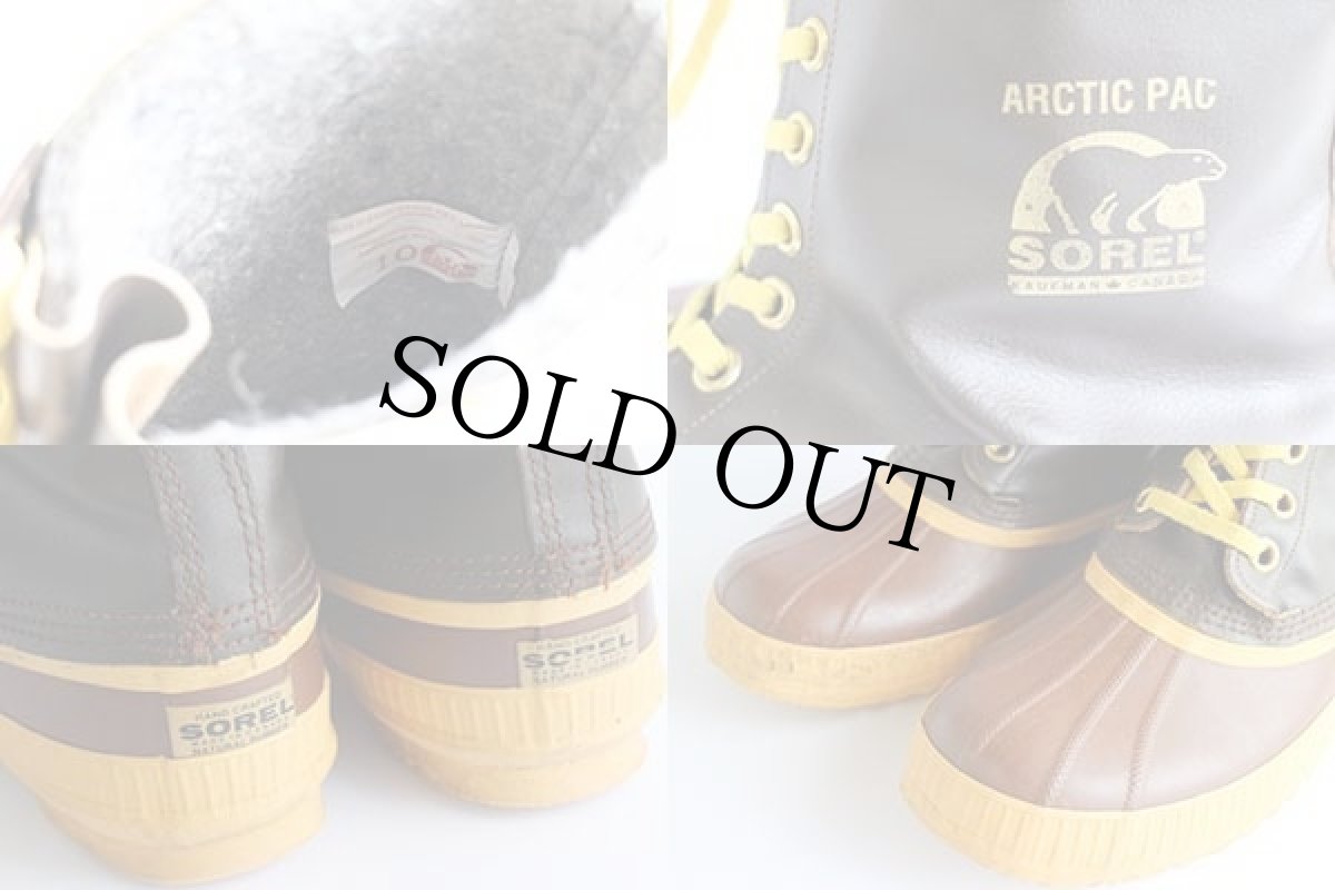 画像5: カナダ製 SORELソレル ARCTIC PAC ハンドクラフト レザー スノーブーツ 茶 10 (5)