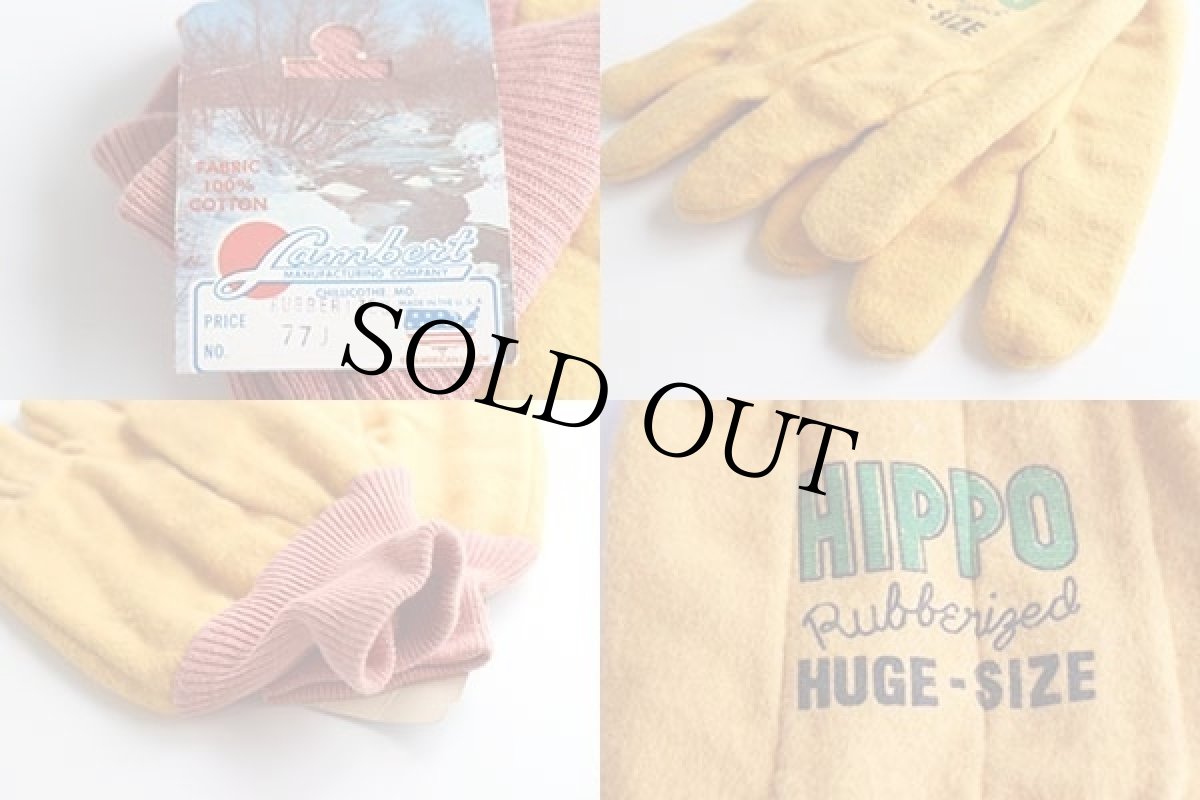 画像4: デッドストック★80s USA製 Lambert RUBBERIZED コットン ワークグローブ 黄★手袋 (4)