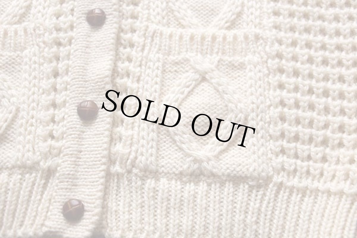 画像6: アイルランド製 MAIRTIN STANDUN TEO ケーブル編み ウールニット ベスト カーディガン ナチュラル 42★フィッシャーマン (6)