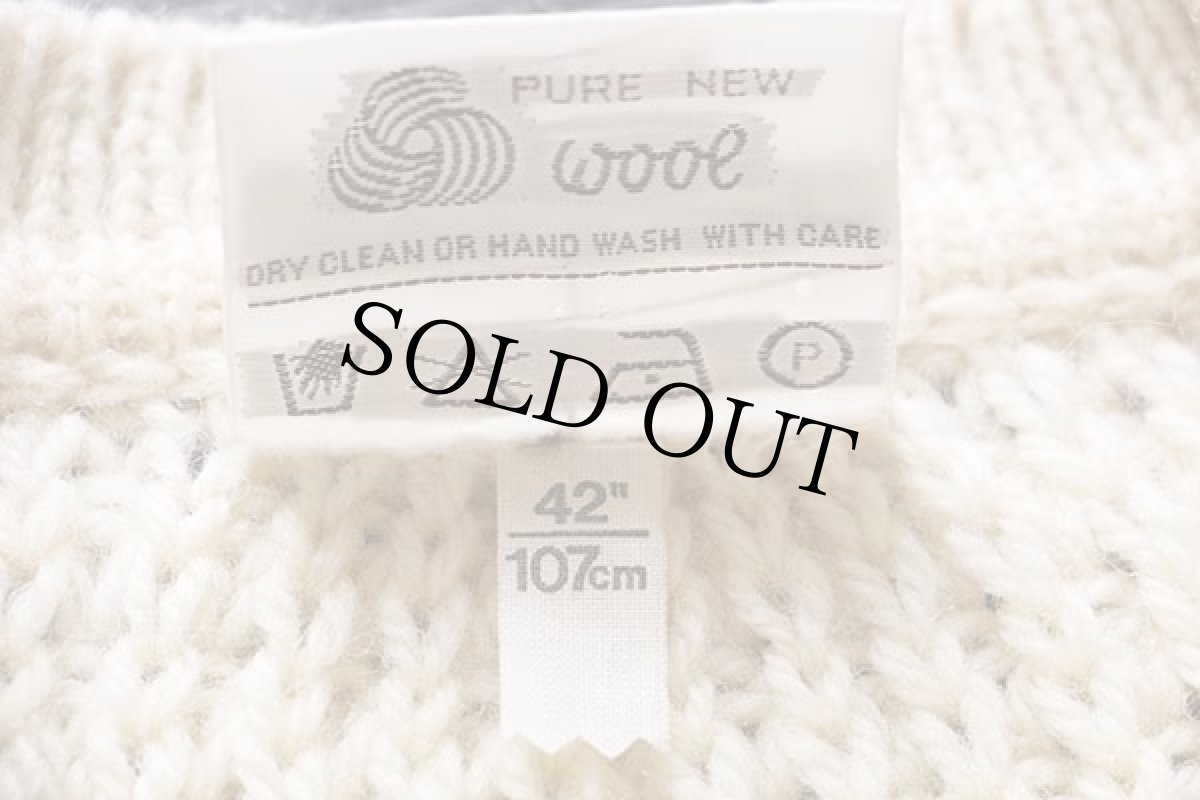 画像5: アイルランド製 MAIRTIN STANDUN TEO ケーブル編み ウールニット ベスト カーディガン ナチュラル 42★フィッシャーマン (5)