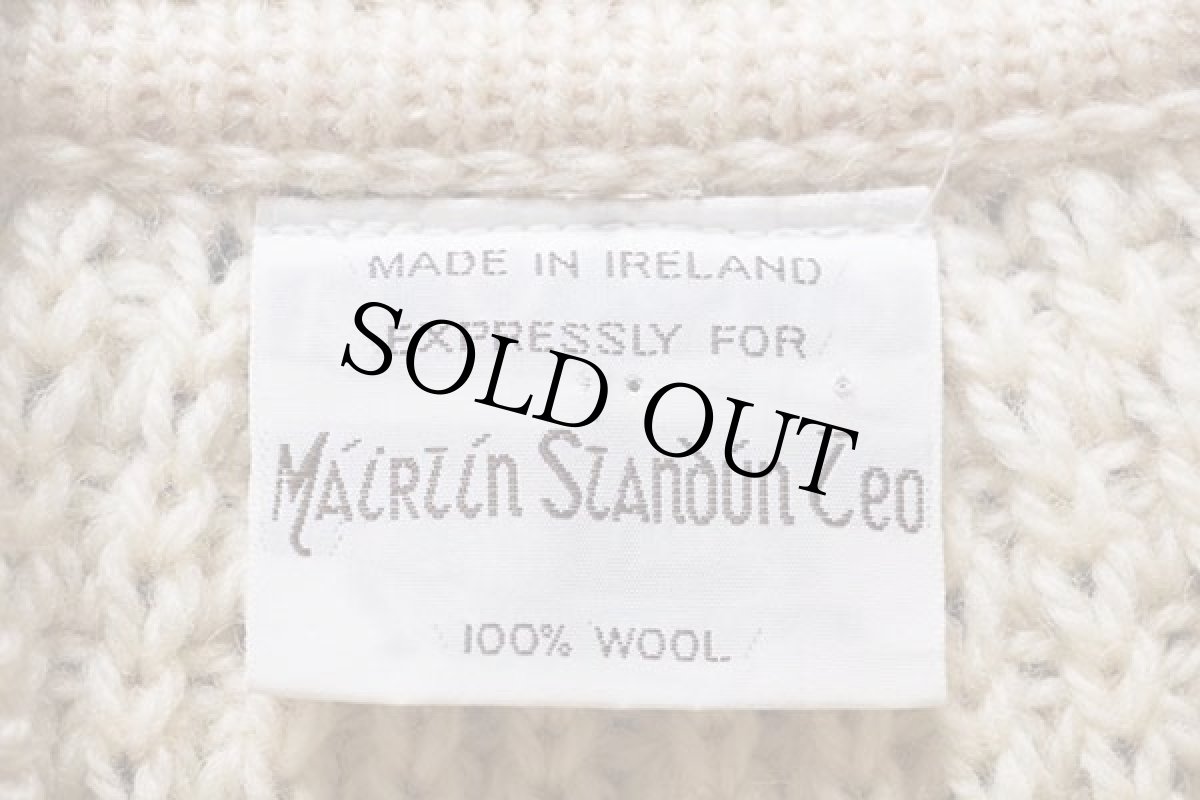 画像4: アイルランド製 MAIRTIN STANDUN TEO ケーブル編み ウールニット ベスト カーディガン ナチュラル 42★フィッシャーマン (4)